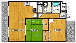 マンションサクシード 2LDKの間取図画像