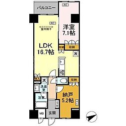 サンジョイアゼロ 7階1SLDKの間取り