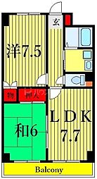 グッドフラット浦安 1階2DKの間取り