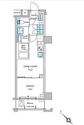 プレディアコート西葛西 5階1DKの間取り