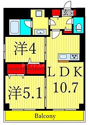 Portofino(ポルトフィーノ) 2階2LDKの間取り