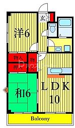 花由館 3階2LDKの間取り