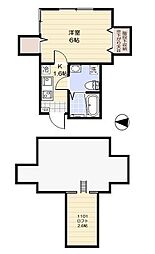 ファーストベイ一之江 1階1Kの間取り