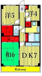 レピドール福田I 5階3DKの間取り