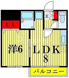 エスポワール21 3階1LDKの間取り