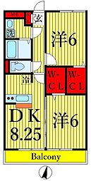 コンフォール瑞江6 2DKの間取図画像