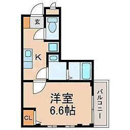 マノウァール由利武 3階1Kの間取り