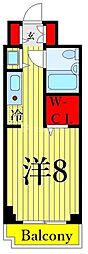 松本ビル 6階ワンルームの間取り