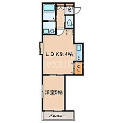 シエスタ 1階1LDKの間取り