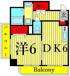 ＭＫＴ葛西 7階1DKの間取り