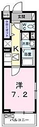 クリンゲル 2階1Kの間取り