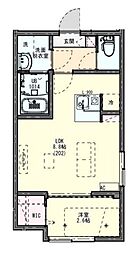 KLEIS一之江 2階1LDKの間取り