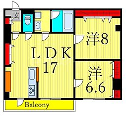 光陽ビル 2LDKの間取図画像