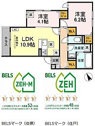 シャルマン 2LDKの間取図画像