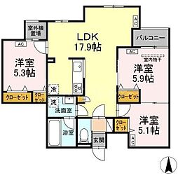 MOCRAFT中葛西 3LDKの間取図画像