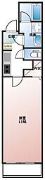 ル・ヴェール 2階1Kの間取り