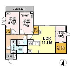 セレスティア江戸川II 3LDKの間取図画像