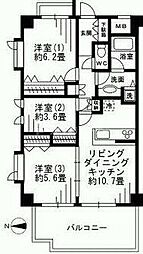 ラナイタウンルネッサンスオーキッドノーザン 3LDKの間取図画像