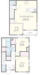 mi patio A棟 3LDKの間取図画像