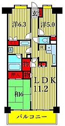 RESIDIAKASAI 3LDKの間取図画像