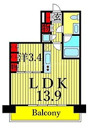 コンフォリア南砂町 1LDKの間取図画像