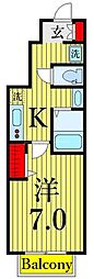 ハーモニーハウス 1Kの間取図画像