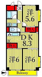 プレステージ南葛西 3DKの間取図画像