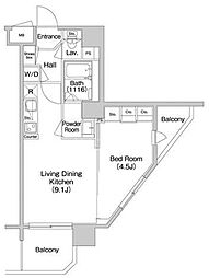 コンフォリア南砂町 1LDKの間取図画像