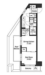 COMFORIALIV西葛西 1DKの間取図画像