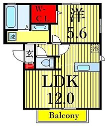 E1レジデンスB 1LDKの間取図画像