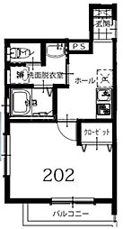 グランド浦安 1Kの間取図画像