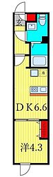 ヴランドール葛西 1DKの間取図画像