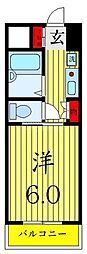 グランディール船堀 1Kの間取図画像