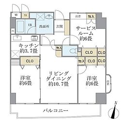 ドミール・コンフォール 2SLDKの間取図画像