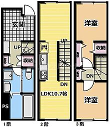 MOK-TERRACE行徳 2LDKの間取図画像