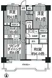 関寅ビル第二 3LDKの間取図画像