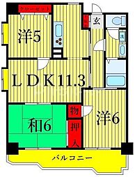 関寅ビル第二 3LDKの間取図画像