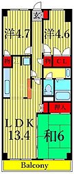 ペルシェール西葛西 2SLDKの間取図画像
