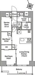 コンフォリア東葛西 1DKの間取図画像