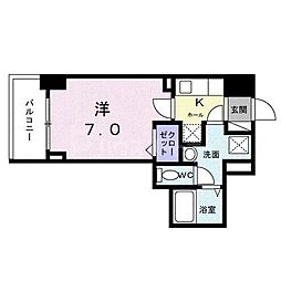 シエスタ キー 1Kの間取図画像