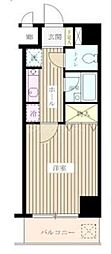グランパアレ2 1Kの間取図画像