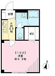 フルール石神井公園 1階1Kの間取り