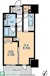 ドゥーエ幡ヶ谷 6階1DKの間取り