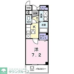 アビタシオン・Ｍ 1階1Kの間取り