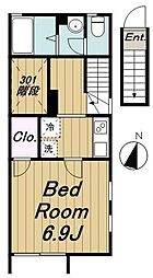 エル・沼袋 2階1Kの間取り