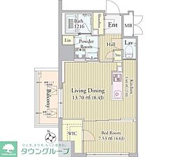 グロリアス西荻窪 8階1LDKの間取り