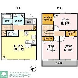 シーゲート府中II 2階3LDKの間取り