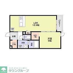 （仮称）中野区野方4丁目計画 2階1LDKの間取り