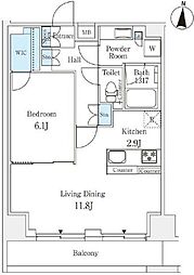 ラティエラ練馬 9階1LDKの間取り