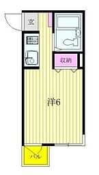 エスカイア阿佐ヶ谷第3 3階ワンルームの間取り